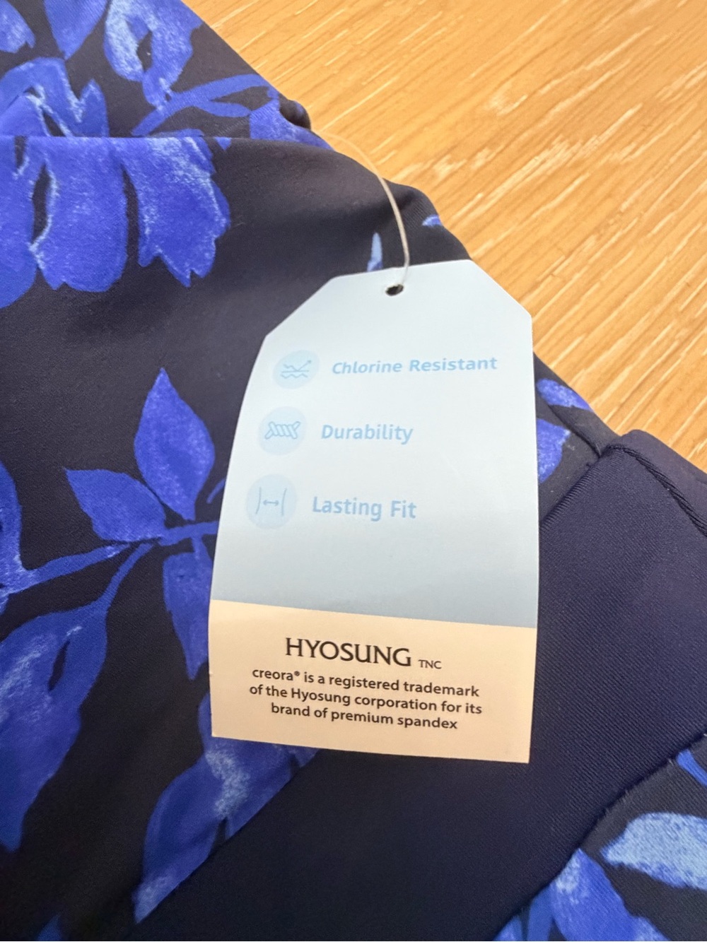 Blue Floral Halter Swimdress with Flared Skirt - Picture 3 of 11
